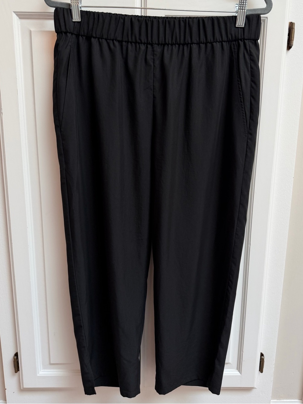 Eileen Fisher Classic Black Pull-On Ankle Pants Black Tencel Lyocell Size Medium